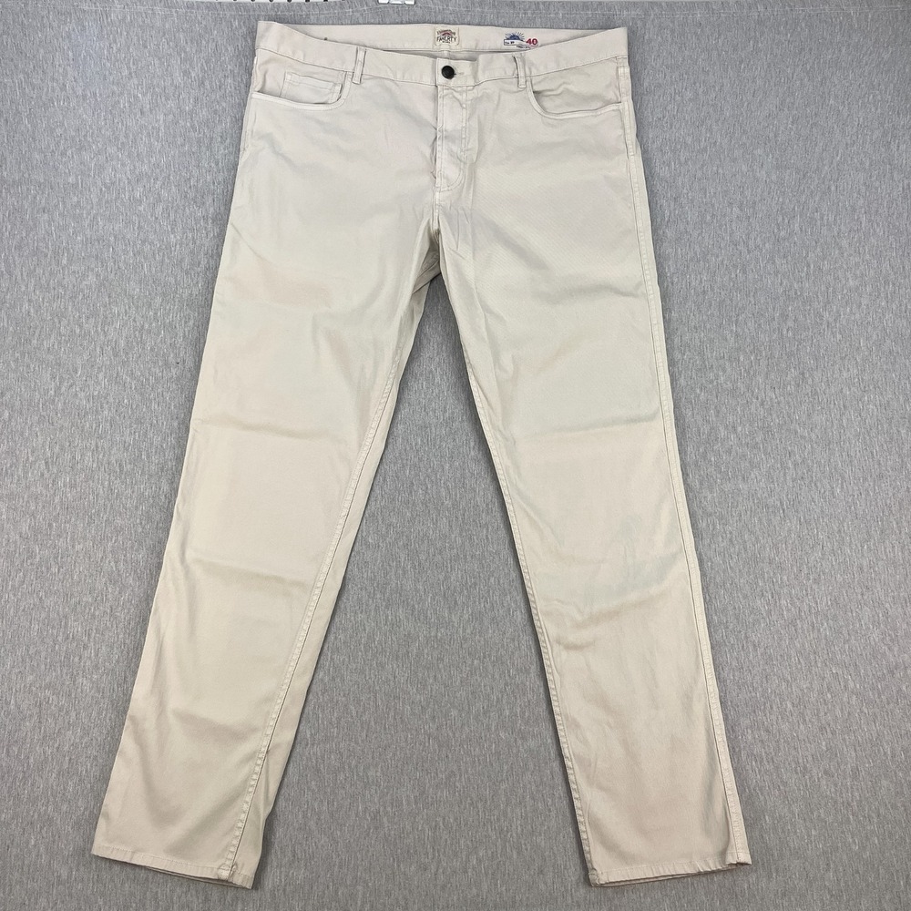 Faherty Comfort Twill Jean Mens 40x33 *Fits 41 Stone Ivory 5-Pocket Stretch NICE